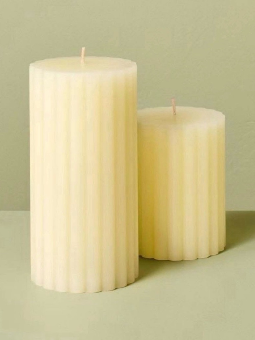 Hearth & Hand Cream Pillar Candle Duo